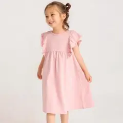ブランシェス】フリル付きワンピース 120cm ピンク【branshes