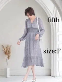 fifth フラワーシフォンロングワンピース　透け感　綺麗