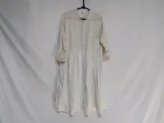 良品！ Niko and... 麻混5分袖ストライプ柄ワンピース　サイズフリー