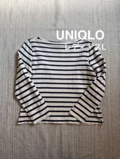 レディースLユニクロUNIQLOボーダーストライプ長袖 Tシャツ