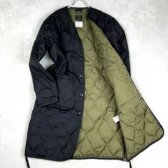 TAION キルティング ダウンコート ミリタリー サイドスリットジップ v