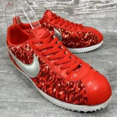 904 【美品】NIKE コルテッツ スニーカー 赤 シルバー 24cm 迷彩柄