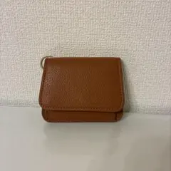 ブラウン 二つ折り財布 コインポケット付き