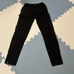 黒パン　140㎝　黒いスリムフィット長ズボン WY刺繍