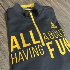 【極美品】le coq sportif ハーフジップシャツ 黒/黄色　メンズMのサムネイル