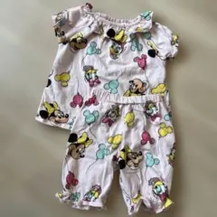 ミニーマウスデイジーダック ベビーパジャマ セットアップ90