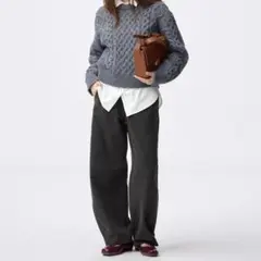 新品未使用 GU デニムスウェットバレルレッグパンツQ サイズ S