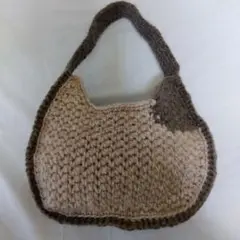 ハンドメイド　ハマナカ猫バッグ　ブラウンとベージュ