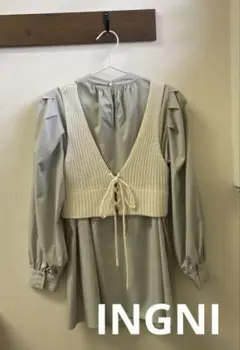 INGNI ニットベスト付きシャツ Mサイズ ミントグリーン