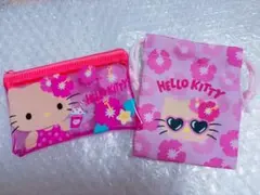 サンリオ サマーバケーション ハローキティ ポーチ 巾着 セットのサムネイル