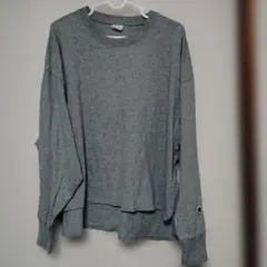 Champion★グレー 長袖カットソー フリーサイズ