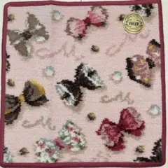 【新品未使用】フェイラーリボン協会コラボ　タオルハンカチ　縁レッド