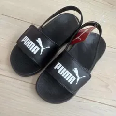 PUMA キッズ サンダル ブラック 大きめ18.5センチ