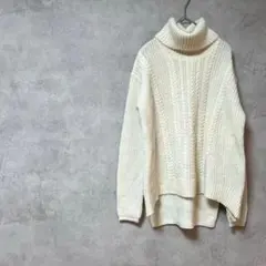 コムサイズム　ウール　ニット　長袖　タートルネック　セーター　秋冬　スリット　M