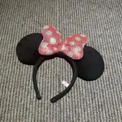 ディズニー カチューシャ スパンコールミニー ピンク