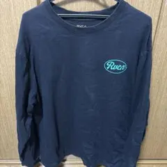 RVCA ネイビー ロゴ入り長袖カットソーのサムネイル