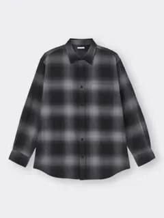 GU フランネルシャツ 黒色 Lサイズ
