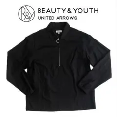 BEAUTY&YOUTH ハーフジッププルオーバー ブラック 黒 S