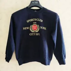 H&M ネイビー トレーナー 刺繍