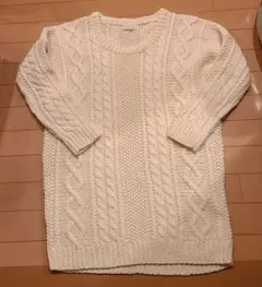 MERCURIDUマーキュリーデュオ　アイボリー　ケーブルニット　ワンピース　F