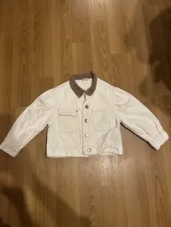 ZARA コーデュロイ襟 ホワイトジャケット 6サイズ