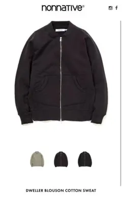 22AW DWELLER BLOUSON COTTON SWEAT NAVY 3