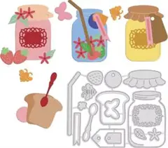 【806】カッティングダイ　ビン　パン　ハチミツ