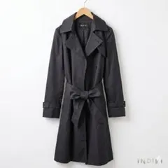 INDIVI トレンチコート 黒 通勤 美シルエット　スプリングコート　春　 Mのサムネイル
