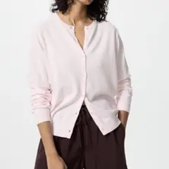 UNIQLO UVカットクルーネックカーディガン　ピンク