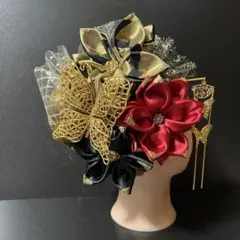 髪飾り・かんざし・成人式・結婚式・つまみ細工・豪華・ド派手・振袖・花魁・蝶