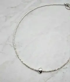 ノア様専用ページ★パールビーズ×ハートのカレンシルバーコンビのネックレス