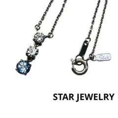 スタージュエリー ネックレス シルバー 925 3連 ブルー×クリア ストーンのサムネイル