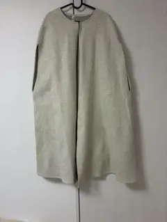 ベージュ スウェット ポンチョ・ケープコート