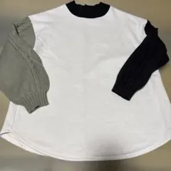 ケーブル編みデザイン長袖トップス フリーサイズ