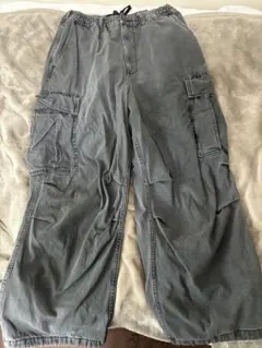 ブラックデニムカーゴパンツ