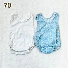 カバーオール 2着セット ❣️ 双子　ロンパース　フリル　ハート　ドット　結婚式