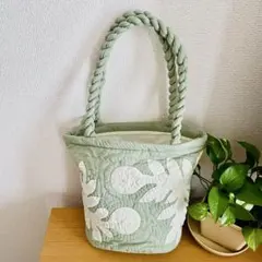 未使用品 ハワイアンキルト トートバッグ パステルグリーン