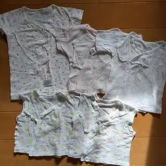 ピンク色新生児ベビー肌着 短肌着50〜60センチ5枚セット コットン