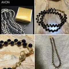 AVON（エイボン）ヴィンテージ　ゴールド　ブラック　ネックレス