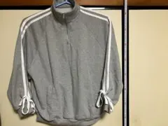 グレー ハーフジップ スウェット トレーナー