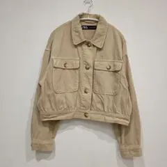 ZARA ベージュ クロップドジャケット