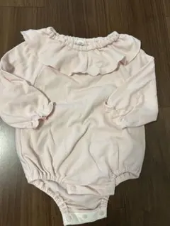 フリル付きロンパース 70サイズ ピンク