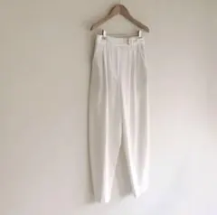 ビューティーアンドユース　レーヨンポリエステル カーブパンツ　ホワイト　S