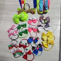 おまとめ売り。ハンドメイドリボンヘアゴムセット Nike Adidas Puma