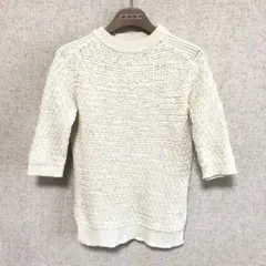 ZARAザラ　半袖コットンニット　アイボリー