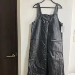 ブラック レザーロングワンピース M-Lサイズ