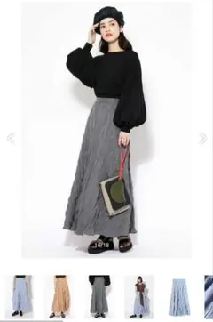 ROSE BUD　ランダムプリーツマキシスカート