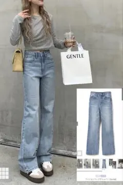 GRL ワイドセミフレアデニムパンツ cu136