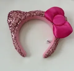 ユニバ USJ キティ カチューシャ ピンク スパンコール 1回使用 美品