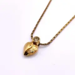 vintage Dior ハート ラインストーン ネックレス GP ゴールドのサムネイル